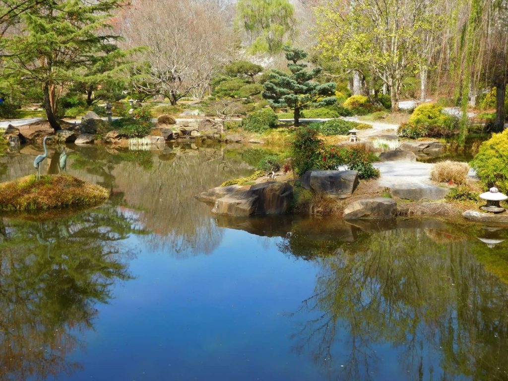 Japanese Garden reflecting pond at Gibbs Gardens