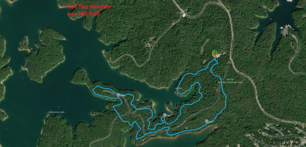 Iron Hill Trail route at Red Top Mountain, OurTravelCafe.com