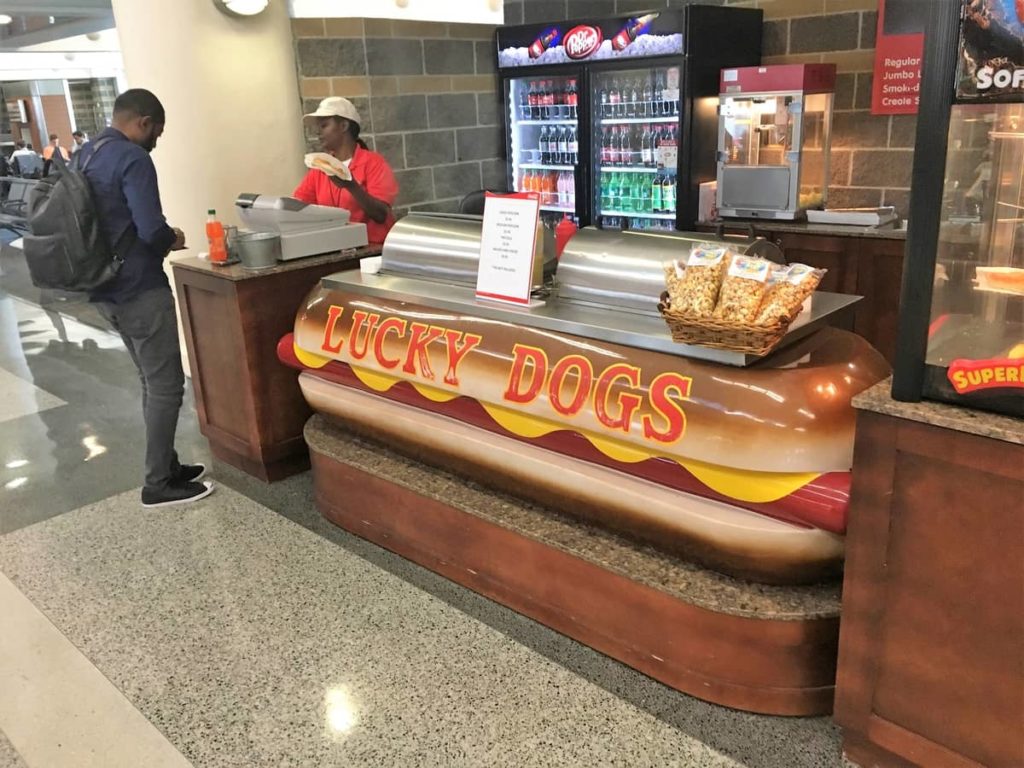 Lucky Dog Food Cart at New Orleans Airport, OurTravelCafe.com