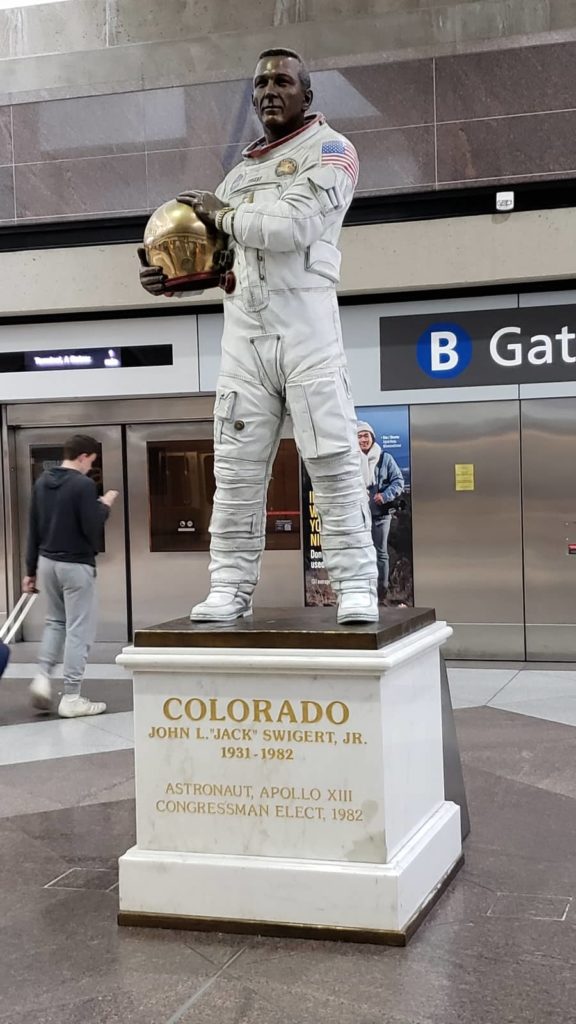 DIA statue of astronaut Jack Swigert, OurTravelCafe.com