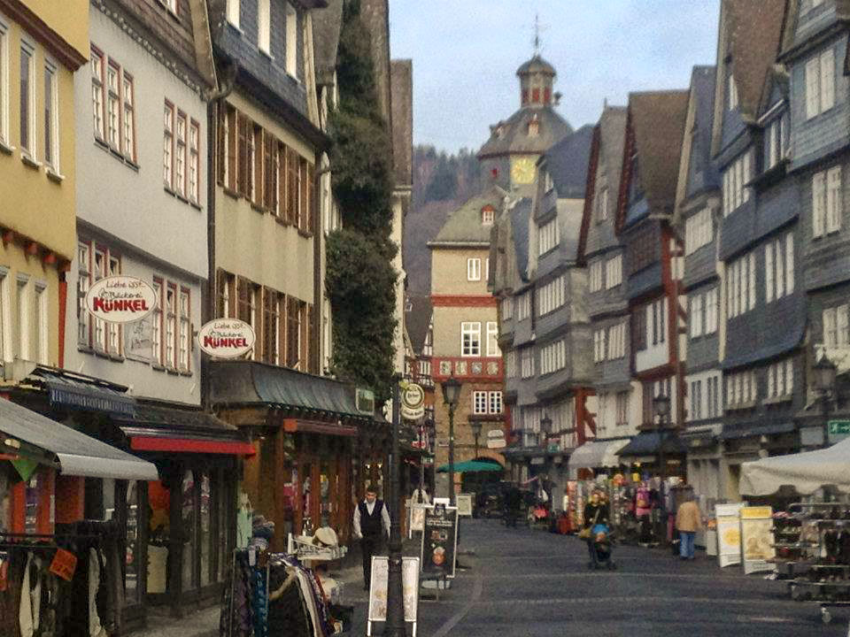 Morning on a German city street