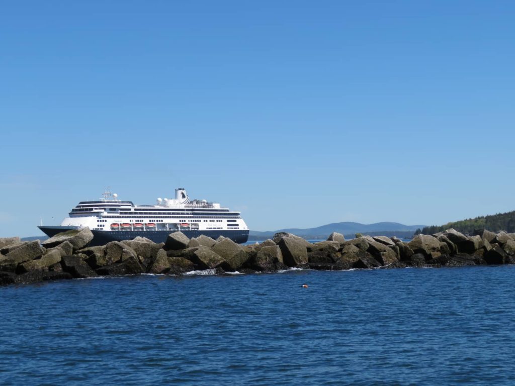 Lulu Lobster Boat Tour Sailing Past Cruise Ship