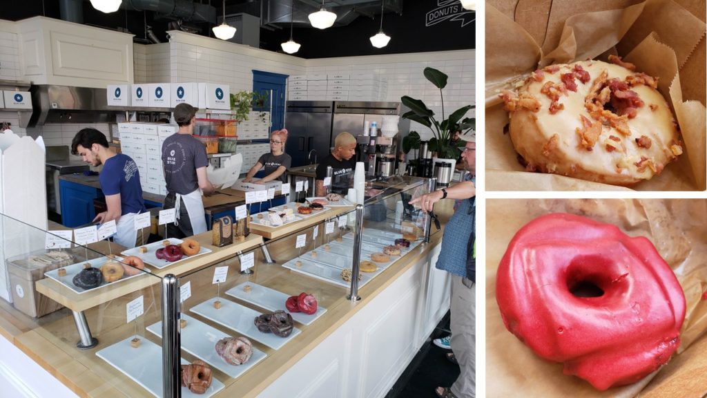 Blue Star Donuts in Portland featuring real maple and bacon donut