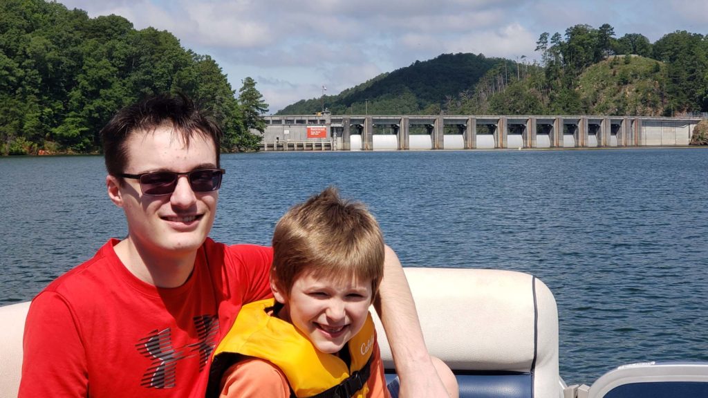 Allatoona Dam from a boat in the lake