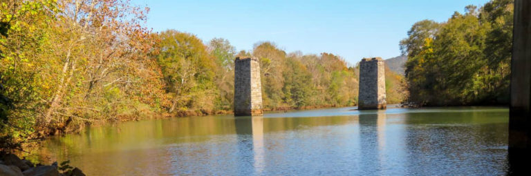 Etowah River bridge ruins, Cartersville, GA, OurTravelCafe.com