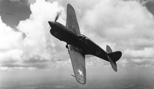 P-40 airplane in flights, for our Crash Secrets article.