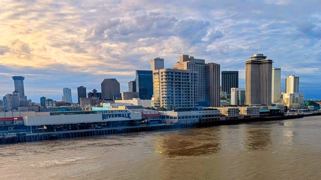 Downtown New Orleans from our New Orleans cruise ship